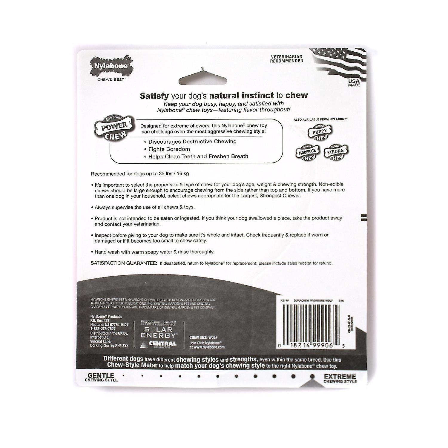 Foto 4 | Juguete Para Perros Huoguo Dura Chew Wishbone Para Poderosos Masticadores Wolf - Venta Internacional.