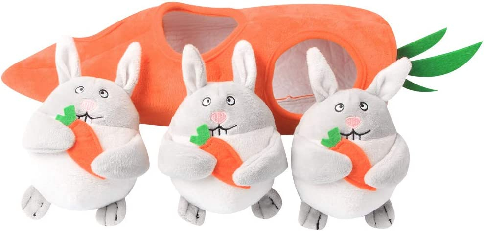 Juguete Interactivo Para Perros Huoguo Hide And Seek Con 3 Conejitos Chirriantes - Venta Internacional.