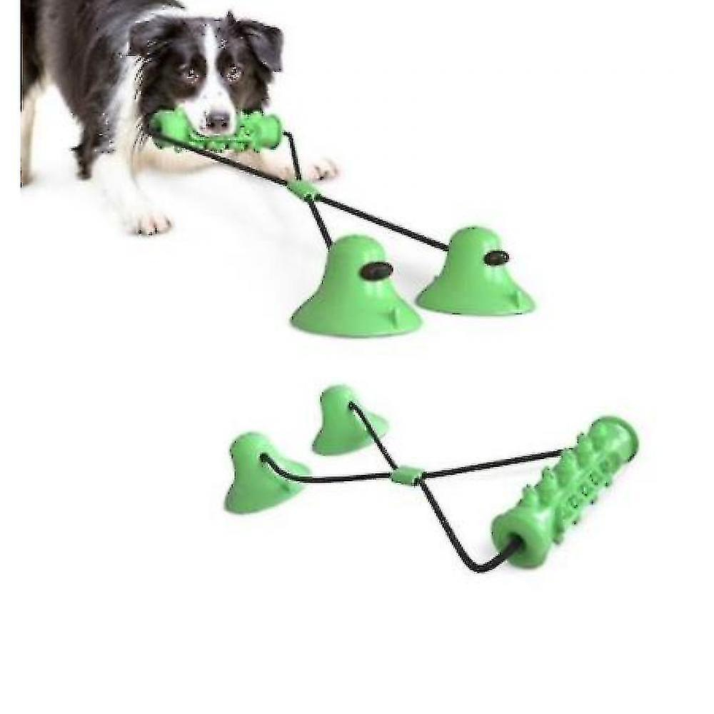 Juguete De Cuerda Para Mascotas Huoguo Con 2 Ventosas Para Perros, Color Verde - Venta Internacional.
