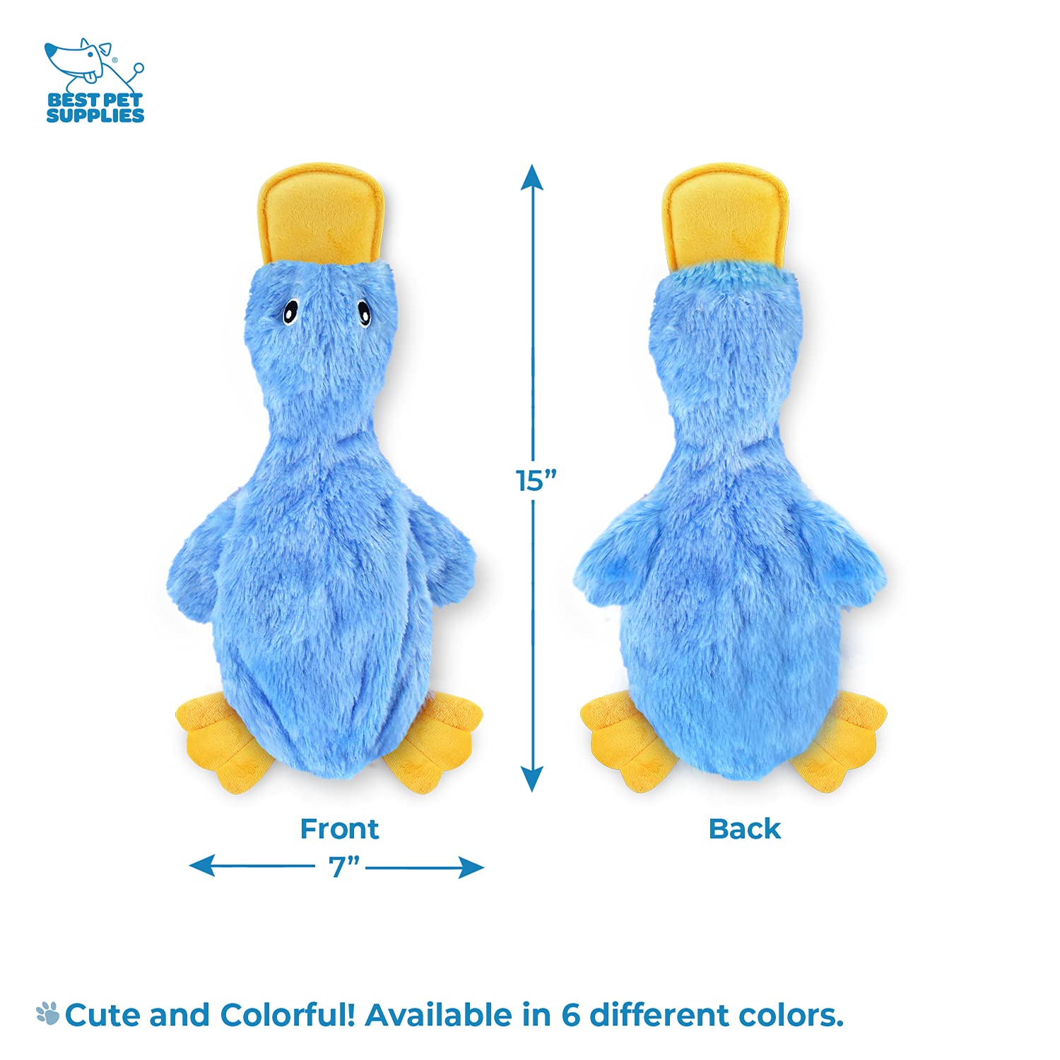 Foto 5 pulgar | Juguete Arrugado Para Perros Best Pet Supplies, Pato, Para Todas Las Razas, Azul - Venta Internacional.