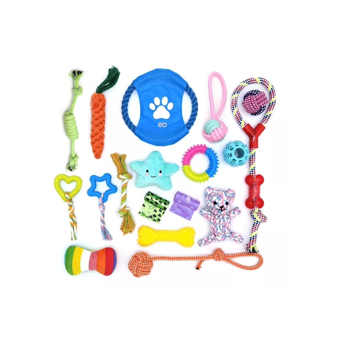 Foto 2 pulgar | Kit De 18 Piezas Juguete De Cuerda Para Perro Eo Safe Imports Esi-8847-1 Multicolor