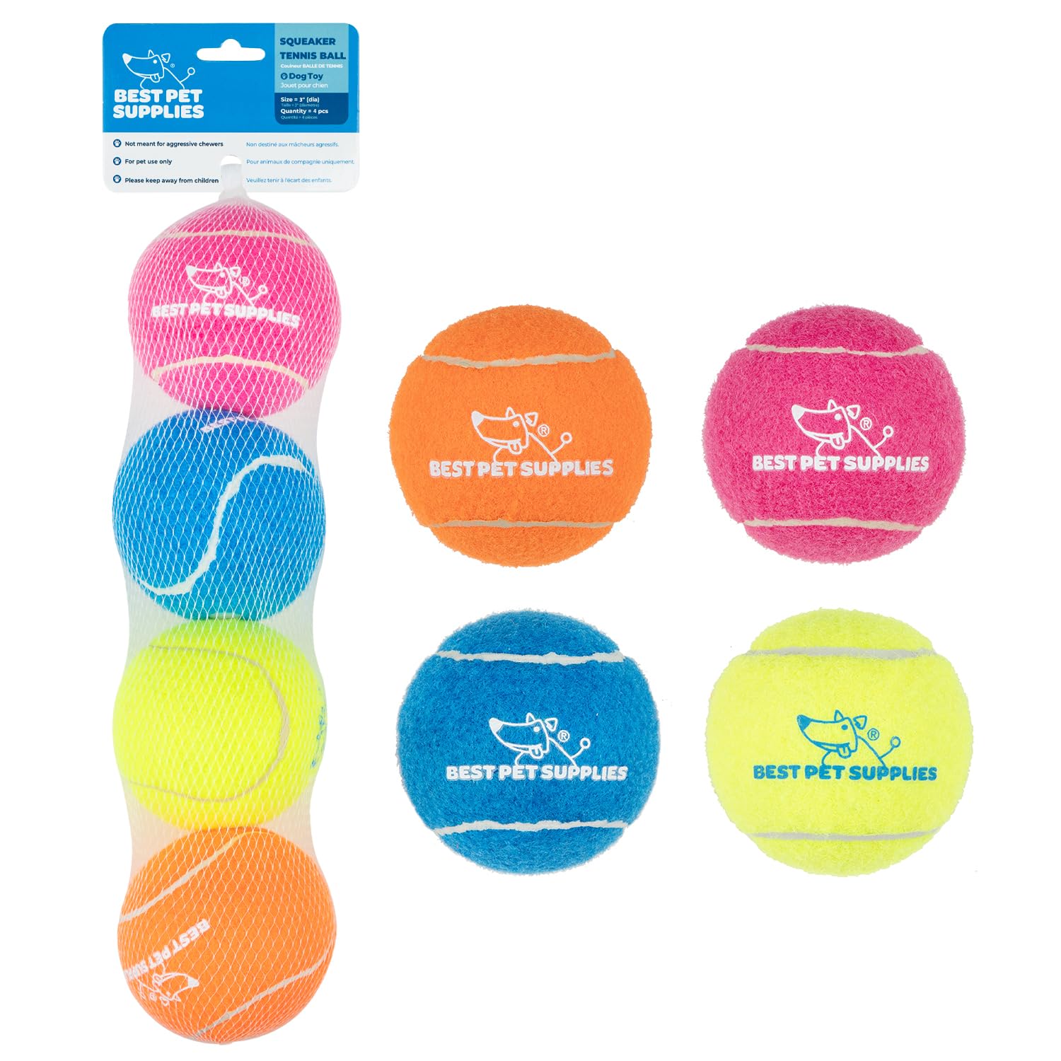 Foto 2 pulgar | Squeaky Tennis Toys, Los Mejores Suministros Para Mascotas Para Perros, Paquete De 4 Unidades - Venta Internacional.