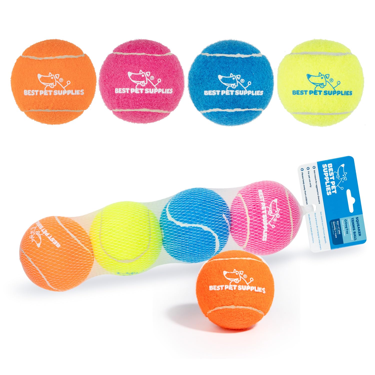 Foto 3 pulgar | Squeaky Tennis Toys, Los Mejores Suministros Para Mascotas Para Perros, Paquete De 4 Unidades - Venta Internacional.