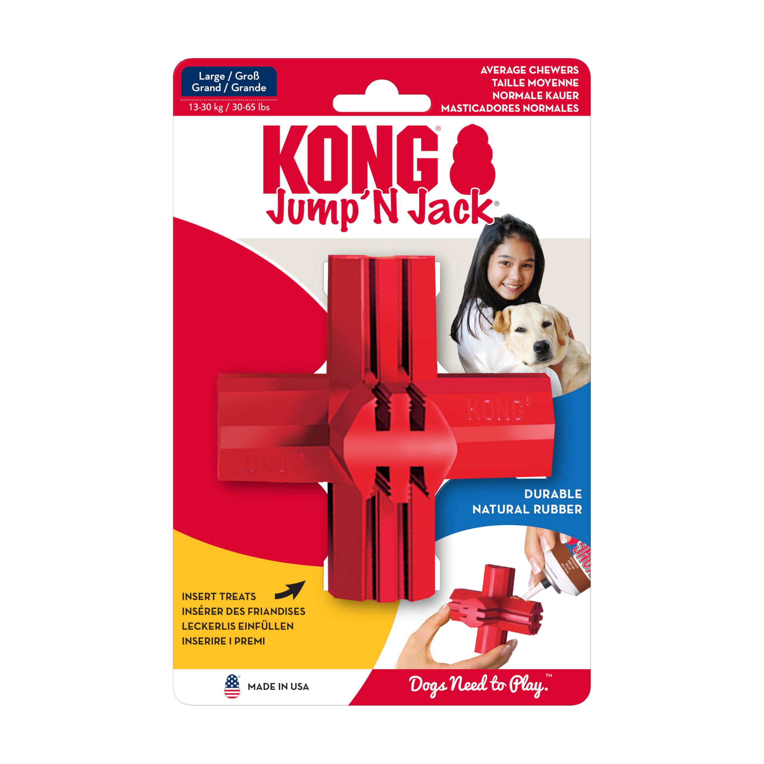 Foto 1 | Juguete Para Perros Kong Jump'n Jack De Caucho Natural Para Perros Grandes - Venta Internacional.
