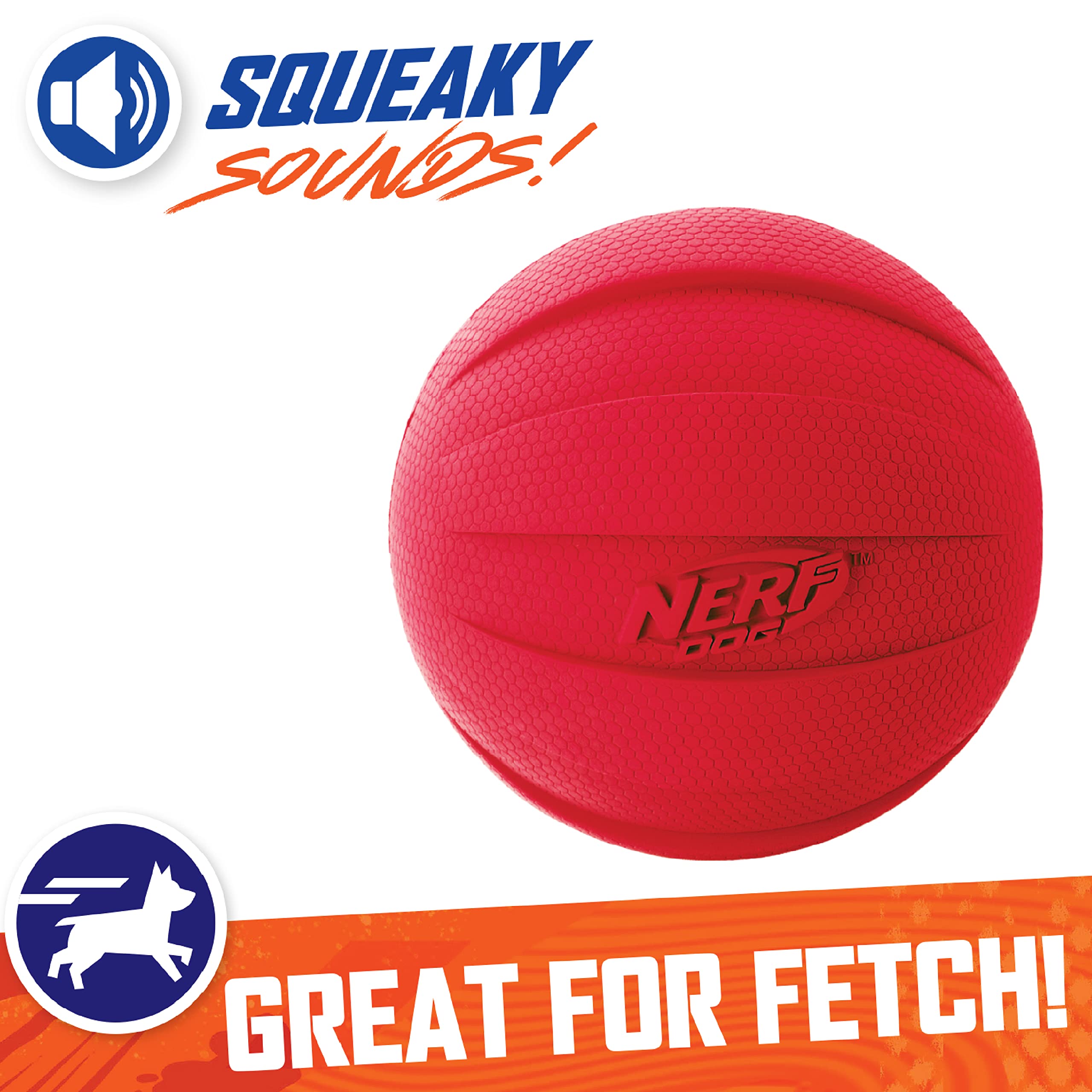 Foto 4 | Pelota De Goma Para Perros Nerf Dog Toy Con Chirriador Interactivo De 10 Cm, Color Rojo - Venta Internacional.