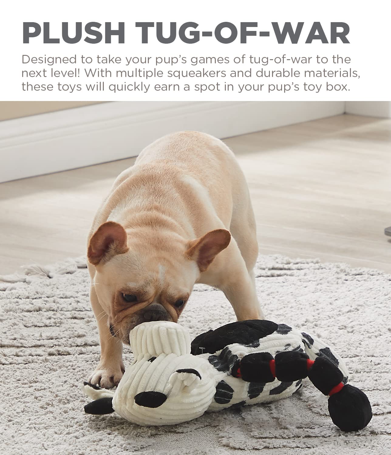 Foto 4 pulgar | Juguete Para Perros Outward Hound Thunda Tugga Cow Plush & Squeaky - Venta Internacional.