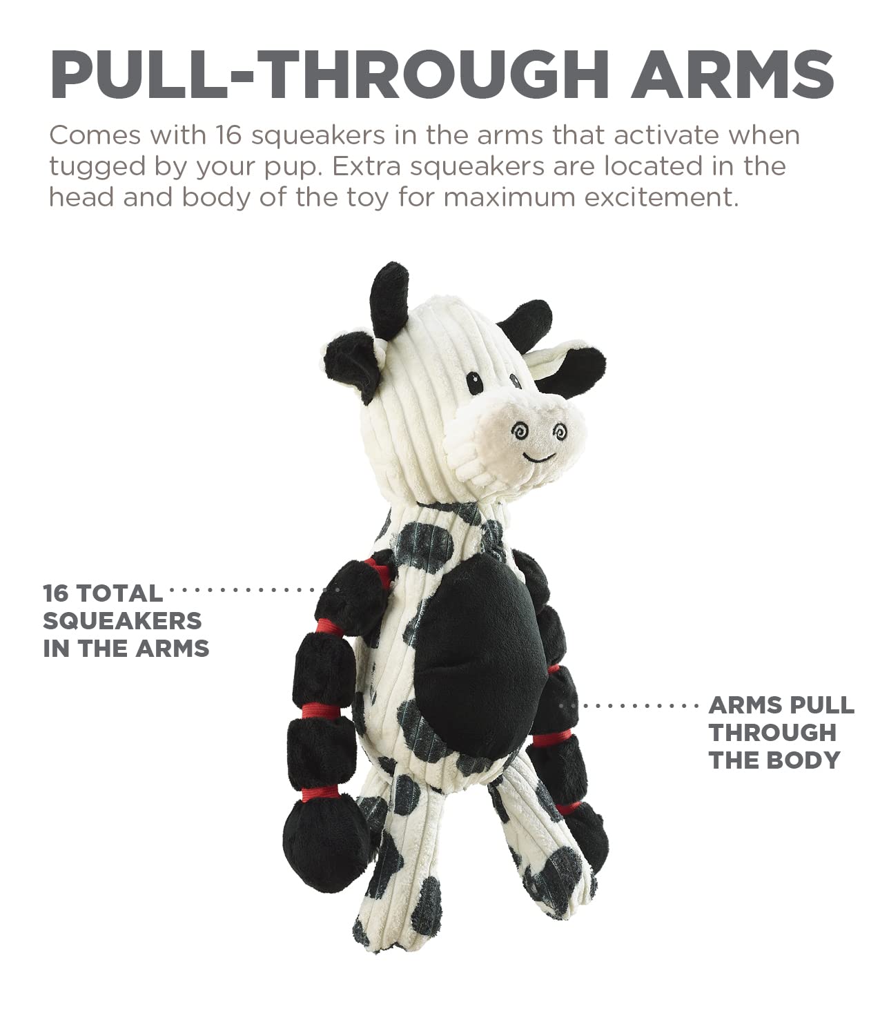 Foto 5 pulgar | Juguete Para Perros Outward Hound Thunda Tugga Cow Plush & Squeaky - Venta Internacional.