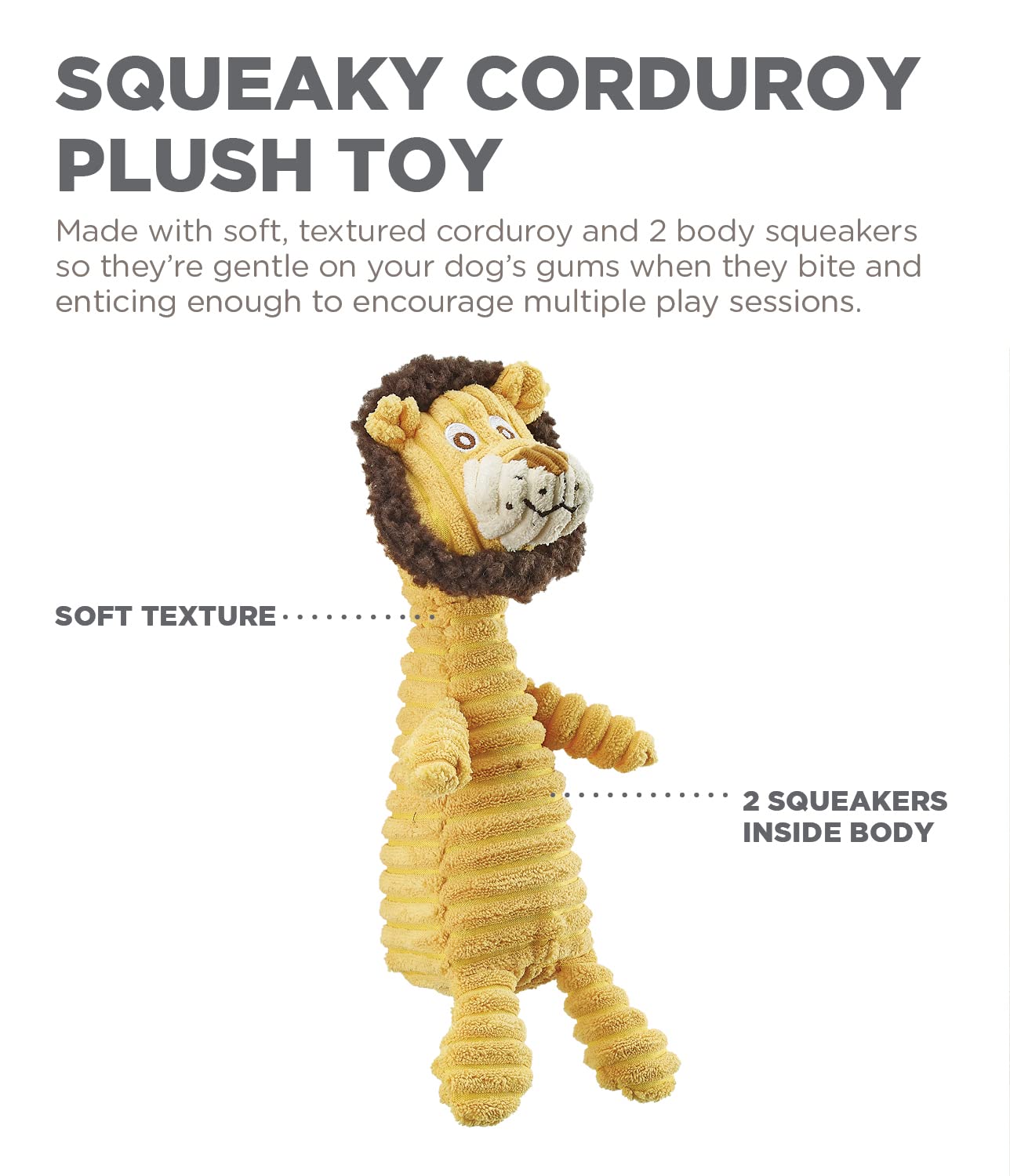 Foto 5 pulgar | Juguete De Peluche Para Perros Outward Hound Squeakin' Squiggles Lion - Venta Internacional.