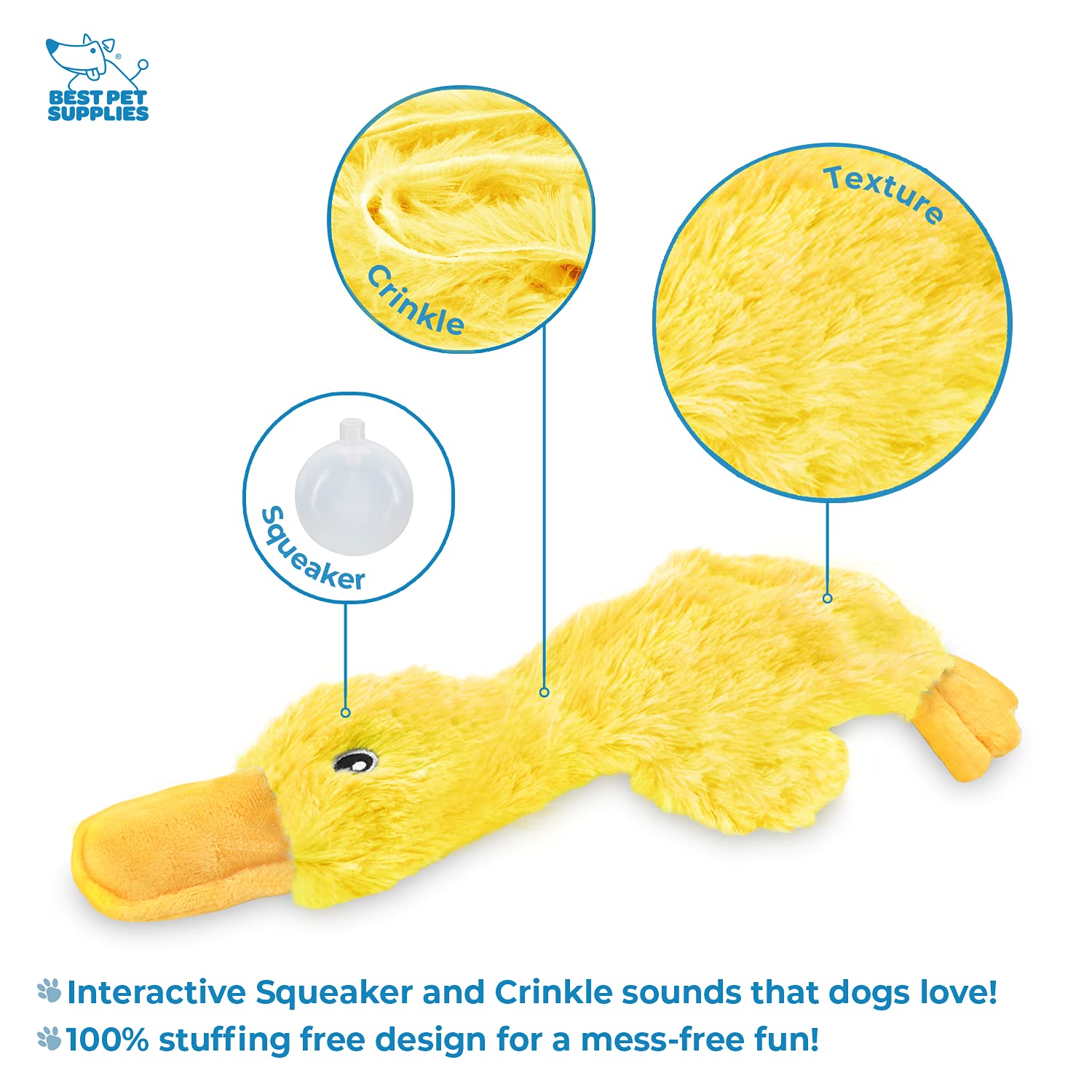 Foto 4 pulgar | Juguete Arrugado Para Perros, El Mejor Suministro Para Mascotas, Pato, Para Todas Las Razas - Venta Internacional.