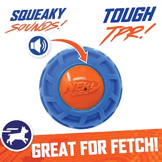 Foto 3 | Squeak Ball Nerf Dog Tpr Exo Azul/naranja 7,6 Cm - Venta Internacional.