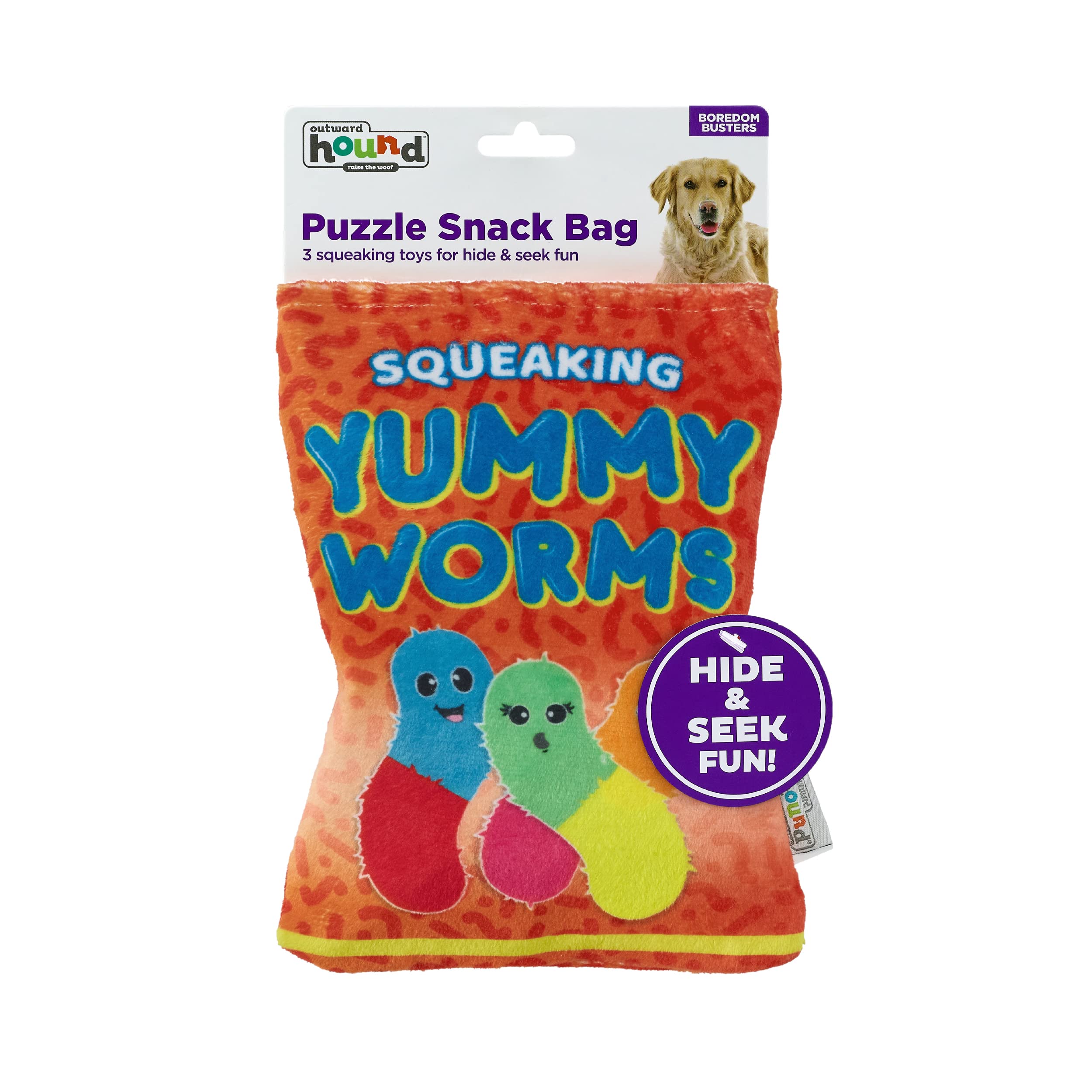 Foto 7 pulgar | Bolsa De Aperitivos Outward Hound Para Perros Yummy Worms Puzzle Squeaky - Venta Internacional.