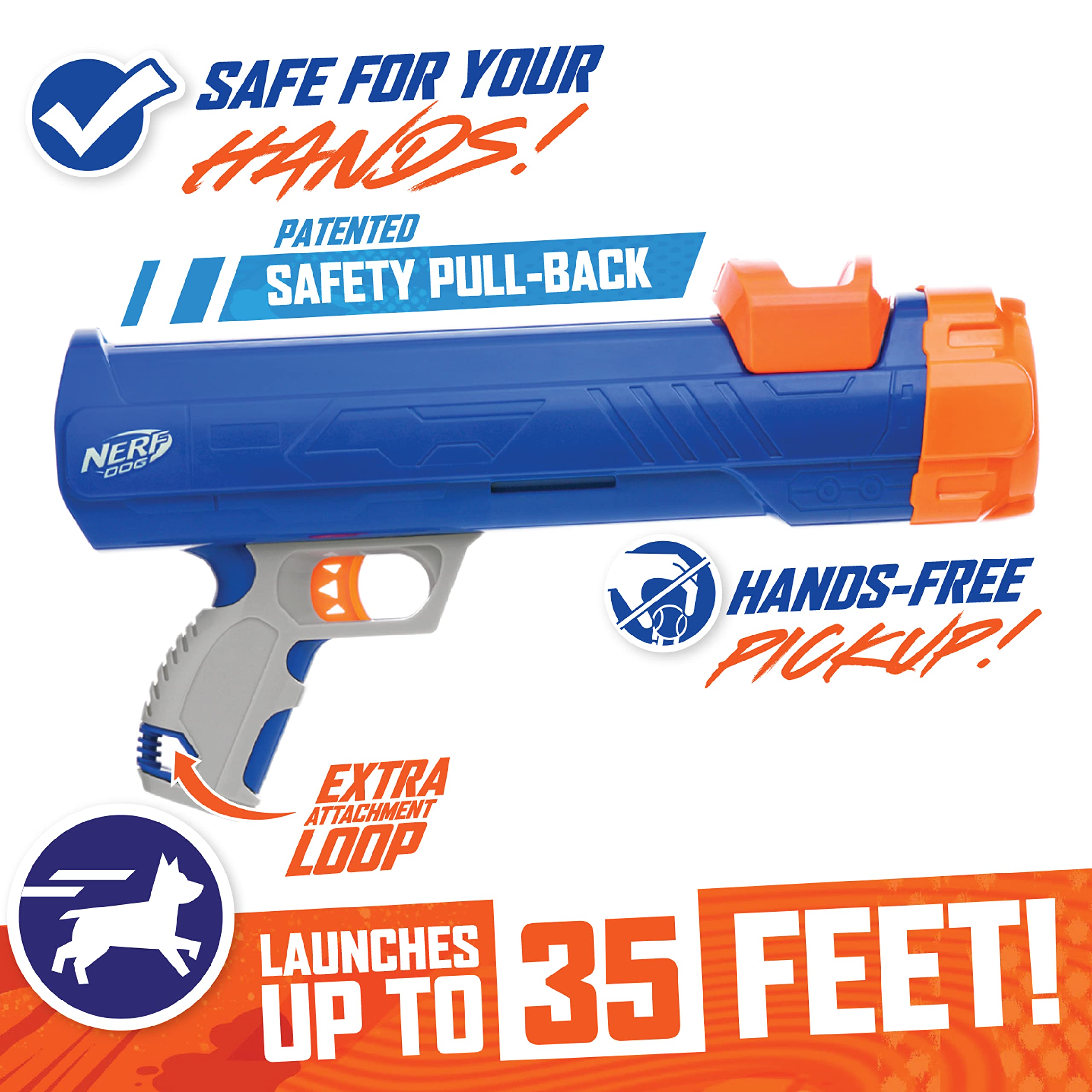 Foto 4 pulgar | Pelota De Tenis Tennis Blaster Nerf Dog De 30 Cm Con 3 Pelotas De Tenis En Miniatura - Venta Internacional.