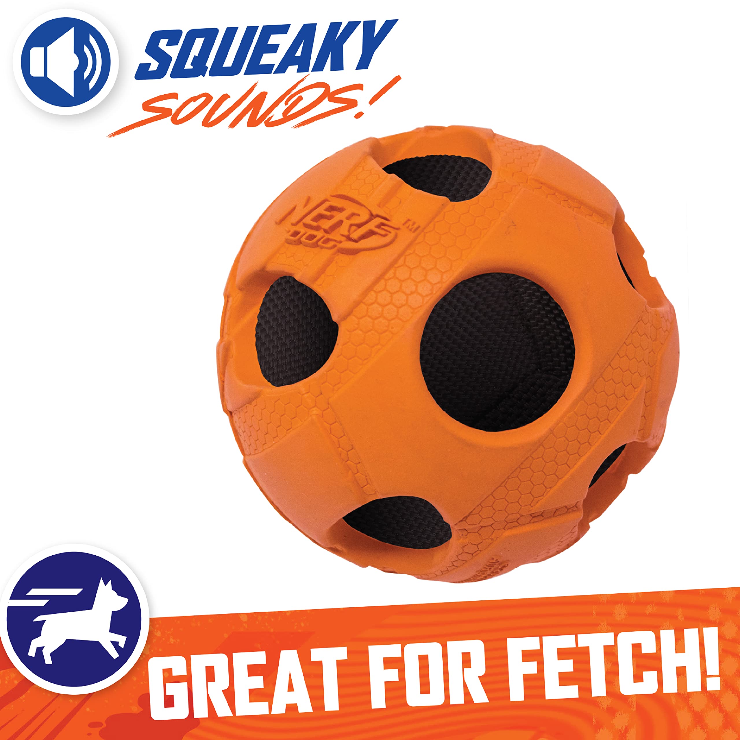 Foto 5 pulgar | Juguete Para Perros Nerf Bash Crunch Ball, Tamaño Grande, Naranja - Venta Internacional.
