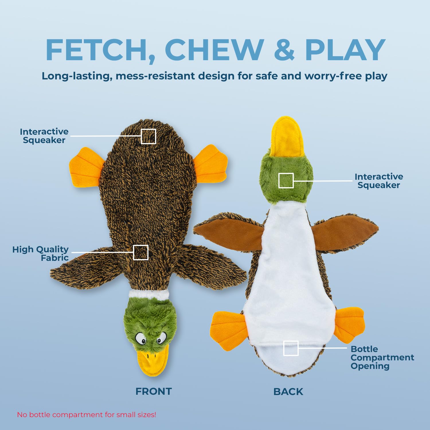 Foto 4 pulgar | Juguete Para Perros Best Pet Supplies 2 En 1, Sin Relleno, Con Forma De Pato Salvaje Chirriante - Venta Internacional.