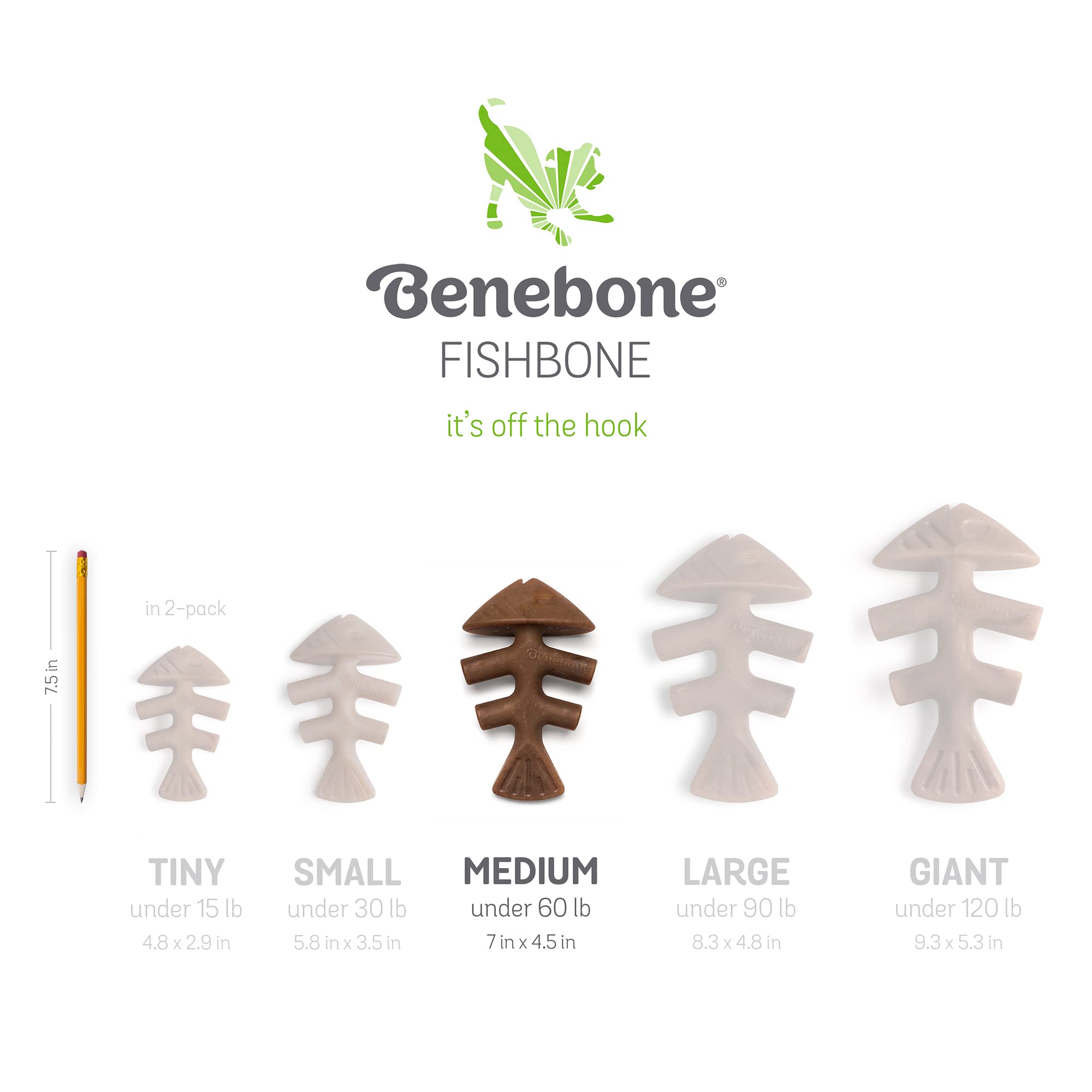 Foto 8 pulgar | Juguetes Masticables Para Perros Benebone Fishbone/wishbone, Paquete De 2 Unidades, Tamaño Mediano - Venta Internacion