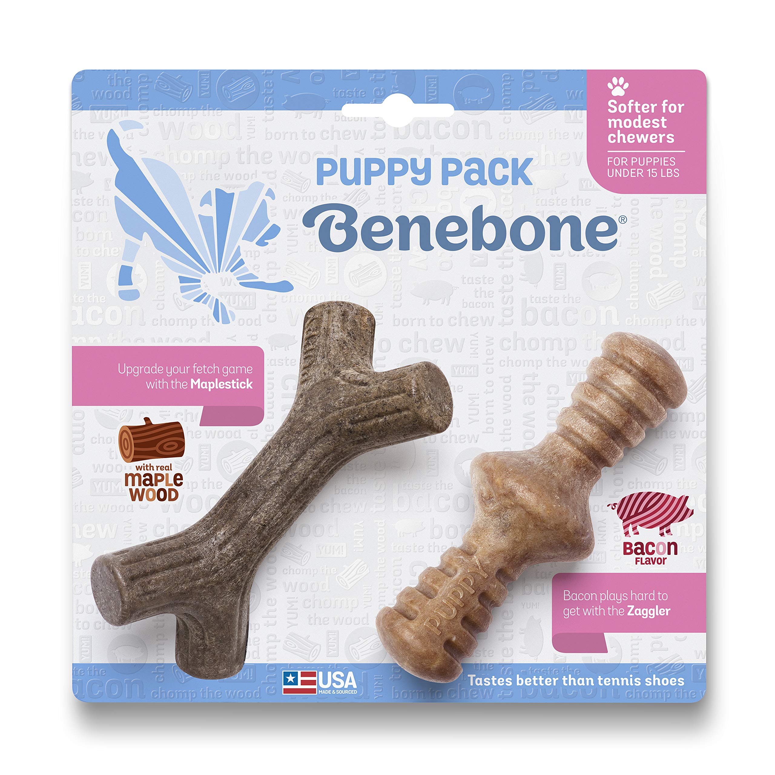 Foto 2 pulgar | Juguetes Masticables Para Perros Benebone Puppy, Paquete De 2 Unidades, Maplestick/zaggler - Venta Internacional.