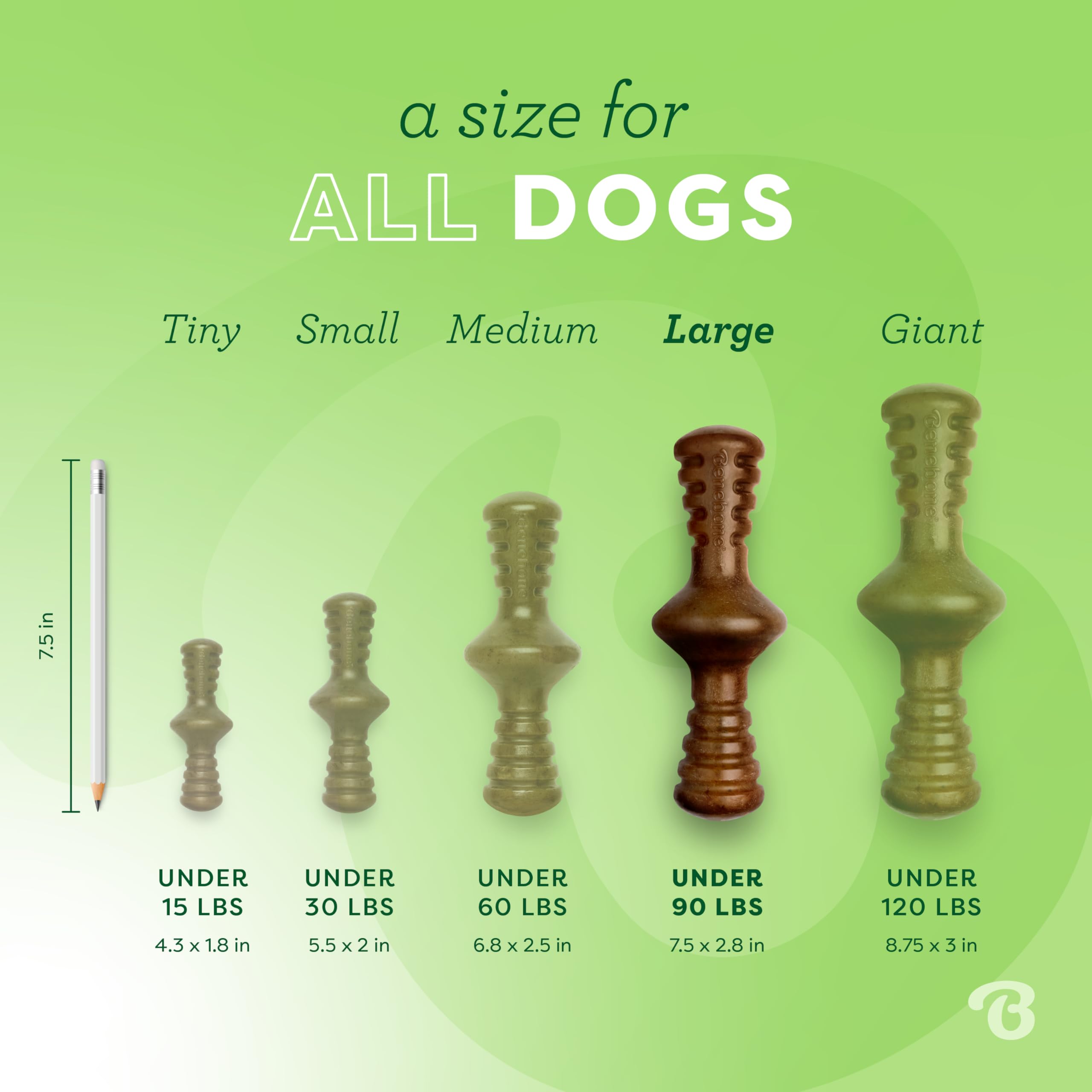 Foto 5 pulgar | Juguete Masticable Para Perros Benebone Zaggler Rolling Para Masticadores Agresivos - Venta Internacional.