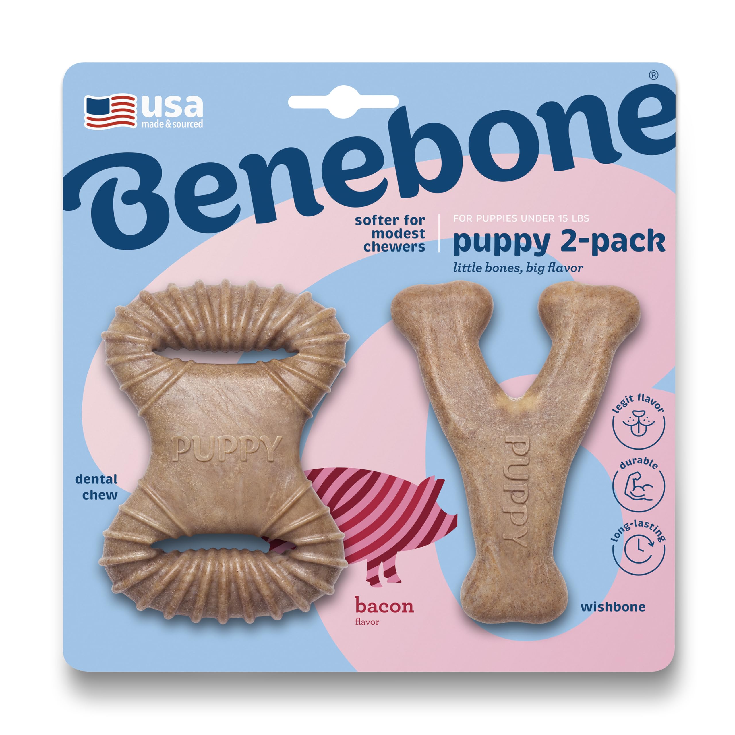 Foto 1 | Chew Toys Benebone Puppy, Paquete De 2 Unidades, Masticable Y Espoleta Dental Para Perro - Venta Internacional.