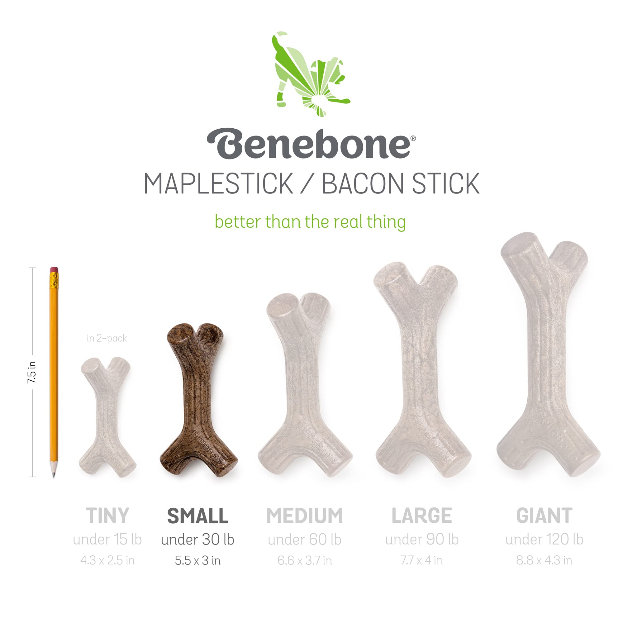 Foto 6 | Juguetes Masticables Para Perros Benebone Maplestick/zaggler, Paquete De 2 Unidades, Pequeños - Venta Internacional.