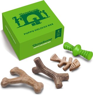 Foto 1 | Juguetes Masticables Para Perros Benebone Puppy Holiday, Paquete De 4, Fabricados En Ee. Uu. - Venta Internacional.