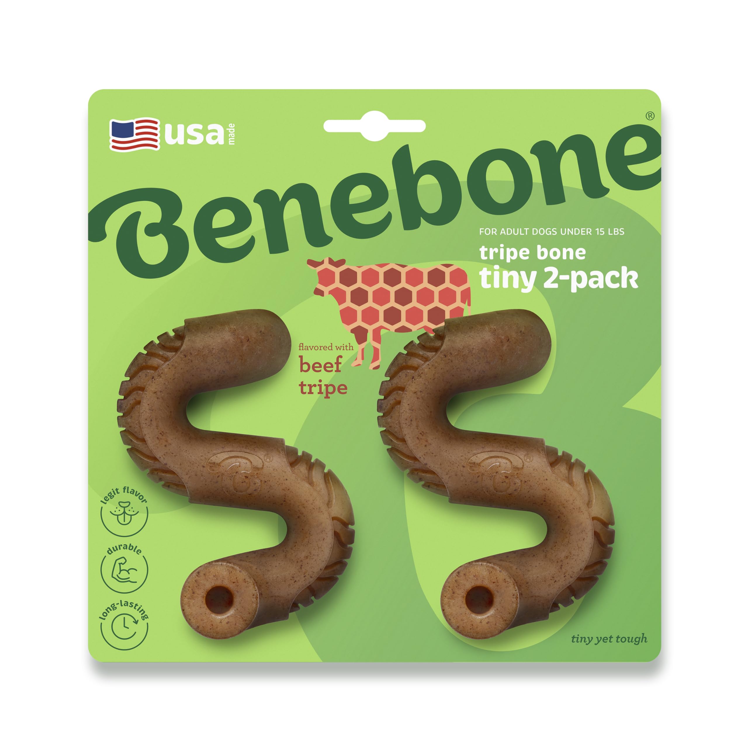 Foto 1 | Juguete Masticable Para Perros Benebone Tiny, Paquete De 2 Unidades, Tripa Bone, Masticadores Agresivos - Venta In