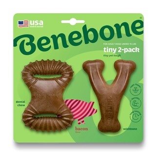Foto 1 | Juguetes Masticables Para Perros Benebone Tiny, Paquete De 2 Unidades, Sabor A Tocino Real - Venta Internacional.