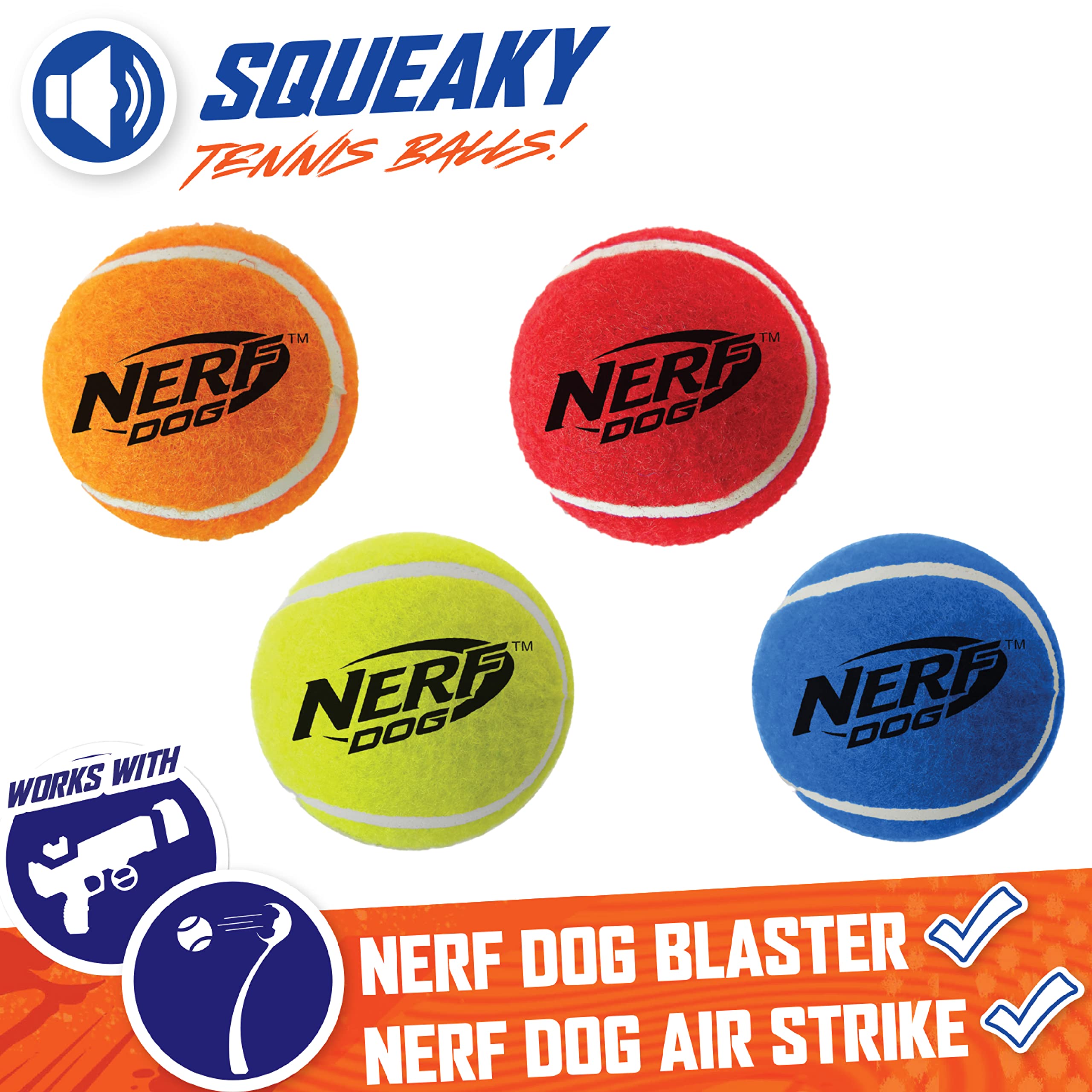 Foto 3 | Set De Regalo De Juguete Para Perros Nerf Dog Con 12 Pelotas De Tenis Squeak De 2.5 Pulgadas - Venta Internacional.
