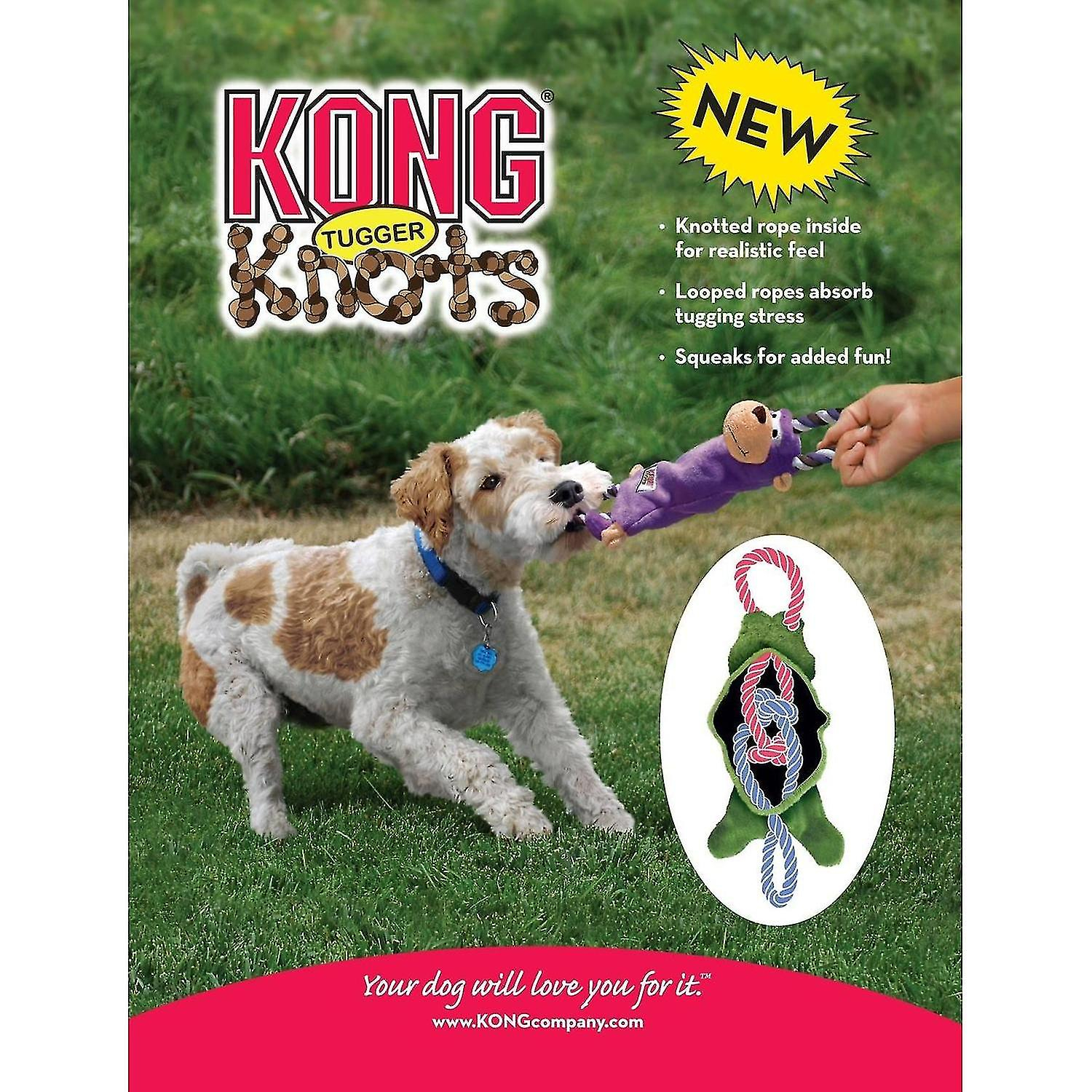 Foto 4 pulgar | Juguete Para Perros Huoguo Tugger Knots Frog, Tamaño Pequeño/mediano, Interactivo - Venta Internacional.