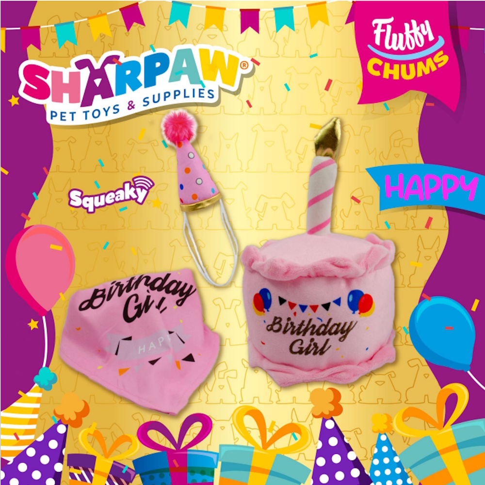 Foto 4 pulgar | Juguete de Peluche Sharpaw Rosa para Perro con Sonido 3 piezas