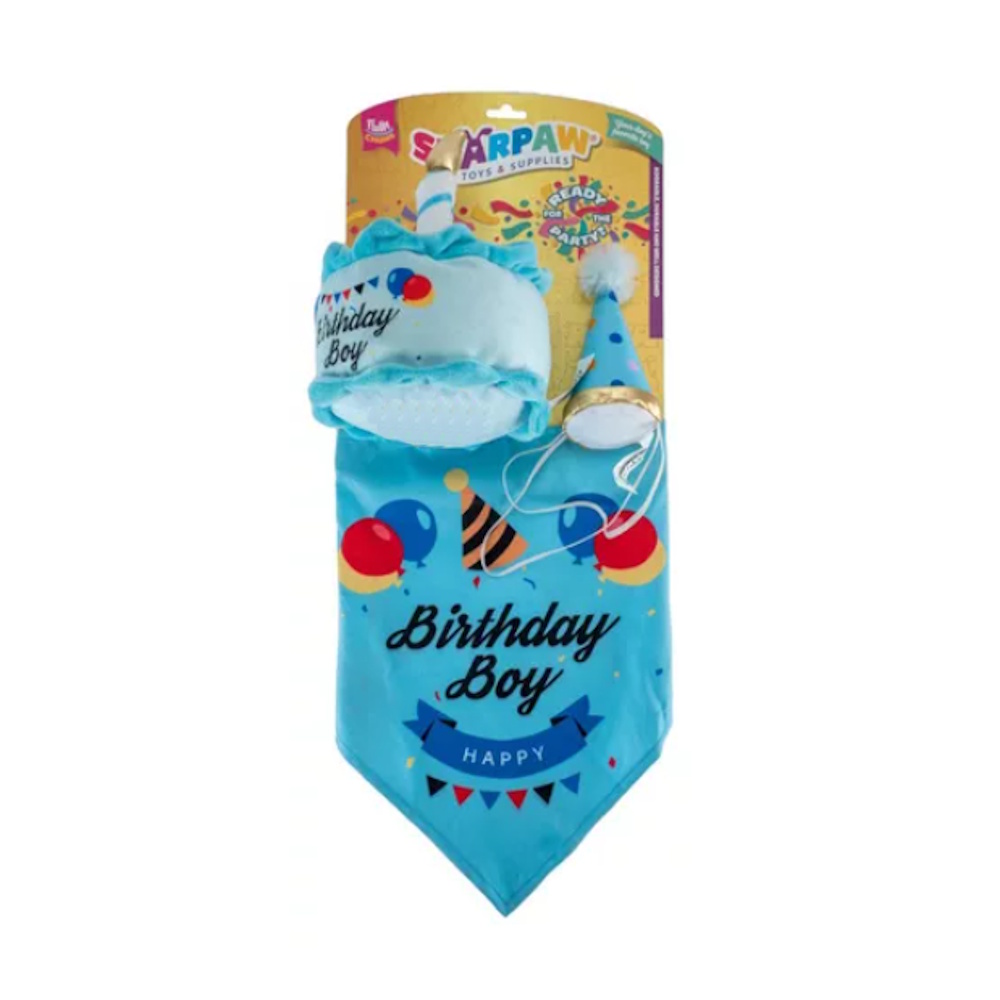 Foto 5 pulgar | Juguete de Peluche Sharpaw Azul para Perro con Sonido 3 piezas