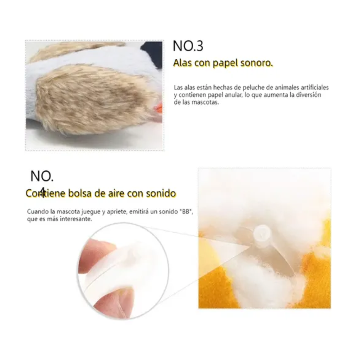Foto 4 pulgar | Peluches Para Perros Juguetes Para Mascota Pato Eo Safe Imports Esi-19560 Multicolor