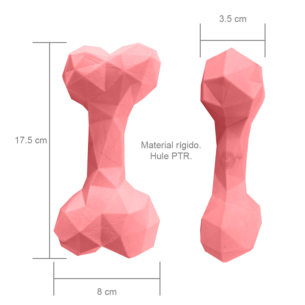 Foto 4 pulgar | Hueso de Juguete Perrísimo Rosa de Hule Resistente para Perros