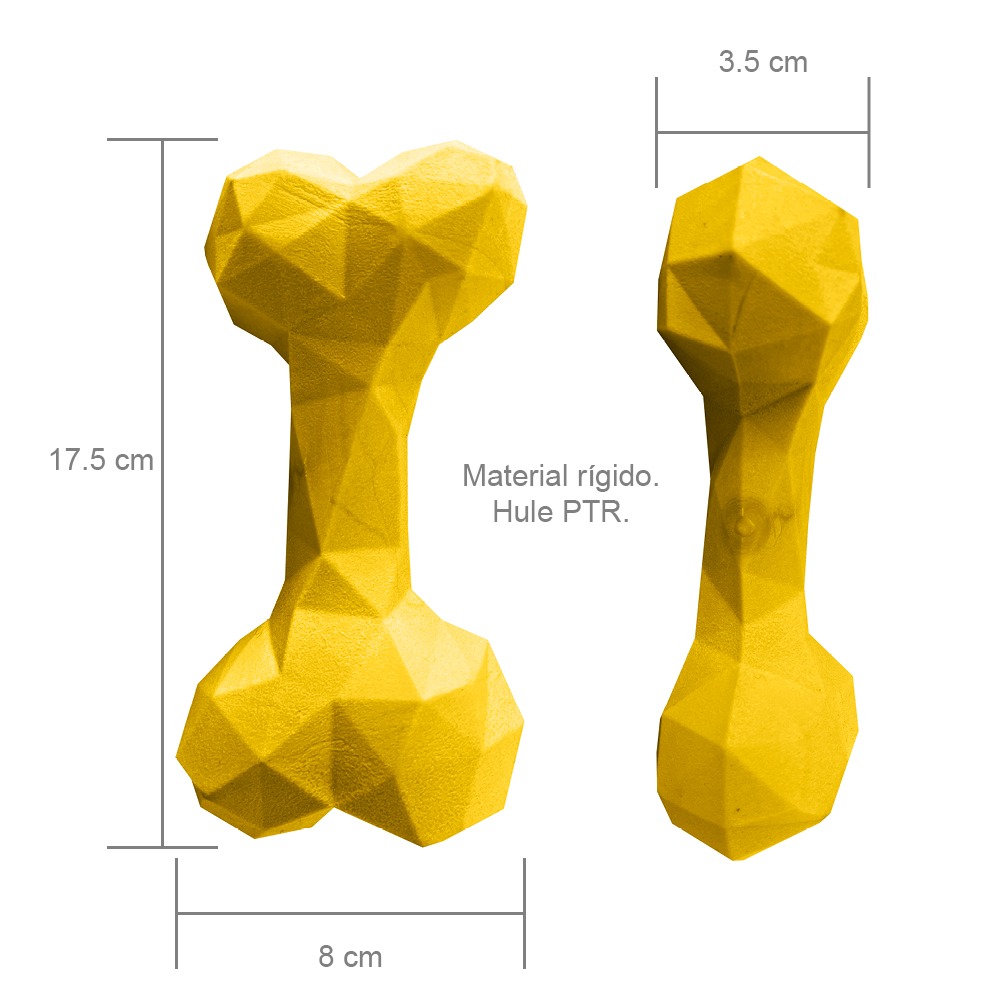 Foto 4 pulgar | Hueso de Juguete Perrísimo Amarillo de Hule Resistente para Perros
