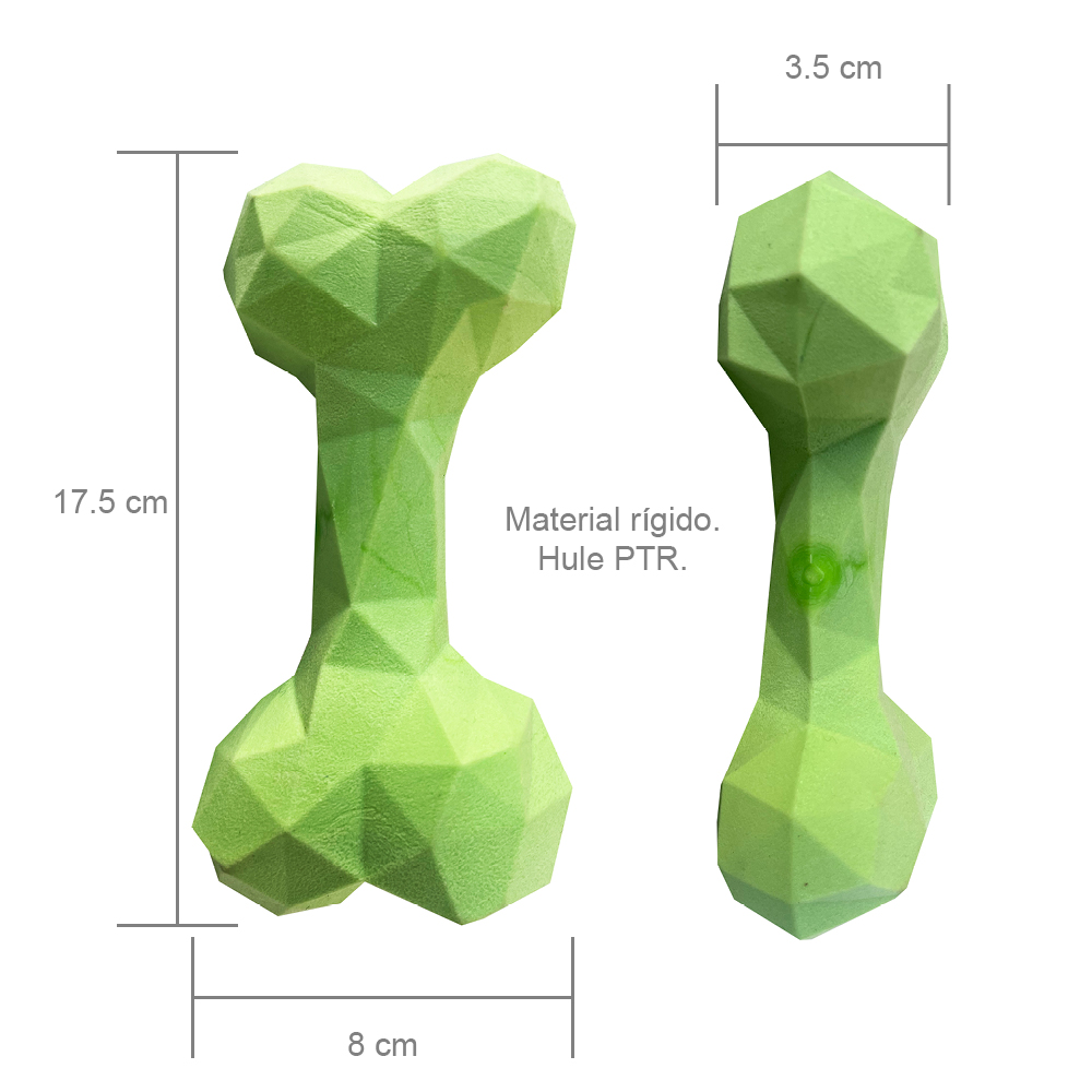 Foto 4 pulgar | Hueso de Juguete Perrísimo Verde de Hule Resistente para Perros