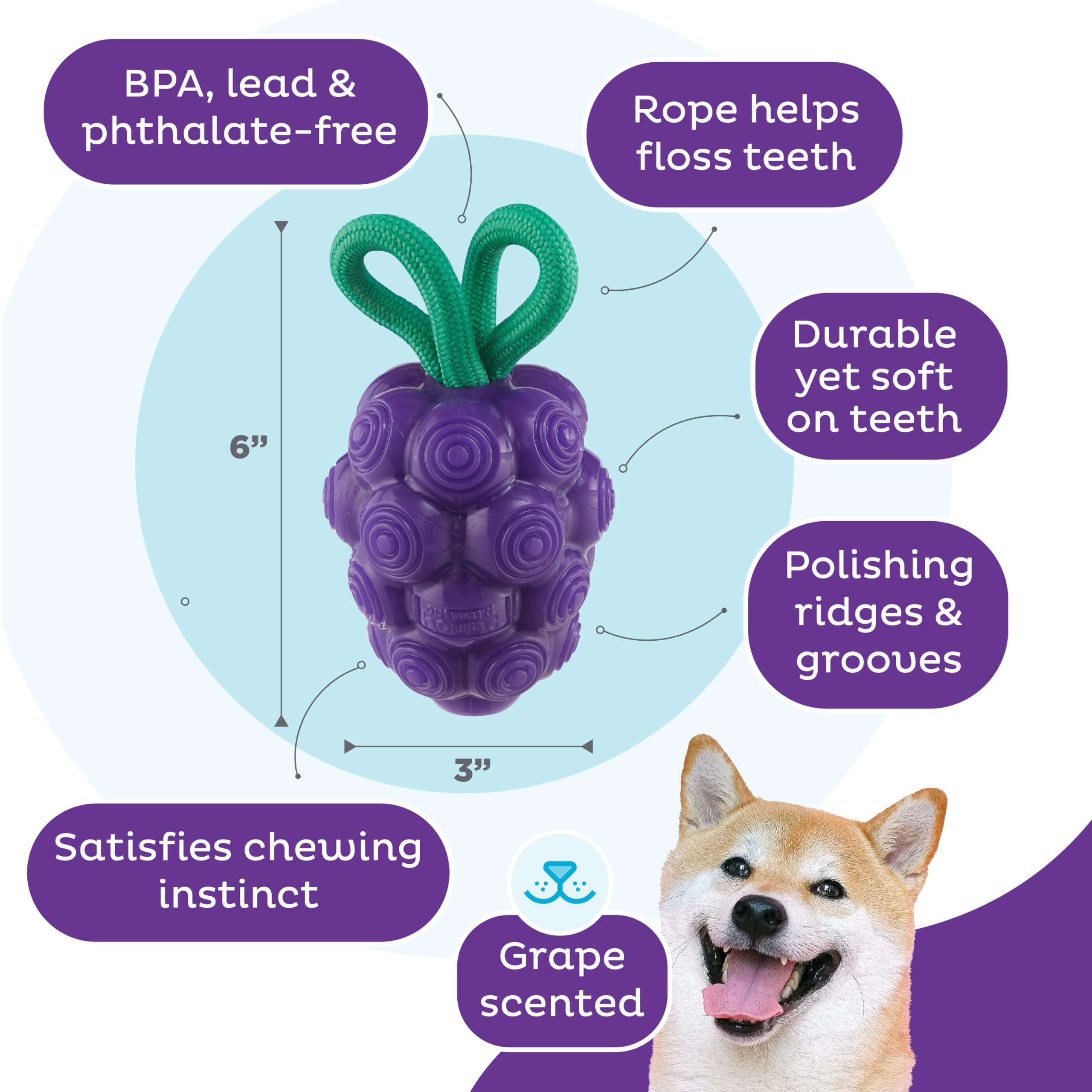 Foto 4 pulgar | Juguete Masticable Y Relleno De Golosinas Para Perros Outward Hound Grapes - Venta Internacional.