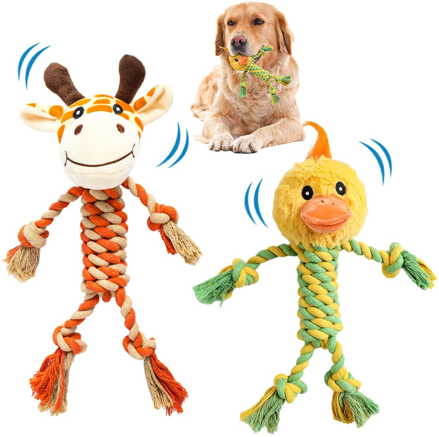 Foto 2 pulgar | Juguete Para Masticar Perros, Muñecos De Peluche, Cuerda Interactiva, 2 Paquetes - Venta Internacional.