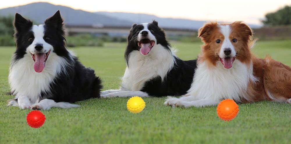 Foto 4 pulgar | Juguete De Goma Para Masticar Bolas Chirriantes Para Perros Huoguo Para Cachorros - Venta Internacional.
