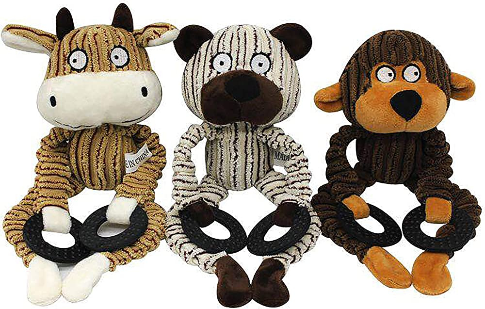 Foto 2 pulgar | Juguetes De Peluche Para Perros Huoguo Monkey Bear Con Chirriador, Paquete De 3 - Venta Internacional.
