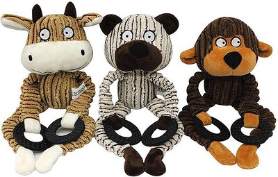 Foto 1 | Juguetes De Peluche Para Perros Huoguo Monkey Bear Con Chirriador, Paquete De 3 - Venta Internacional.