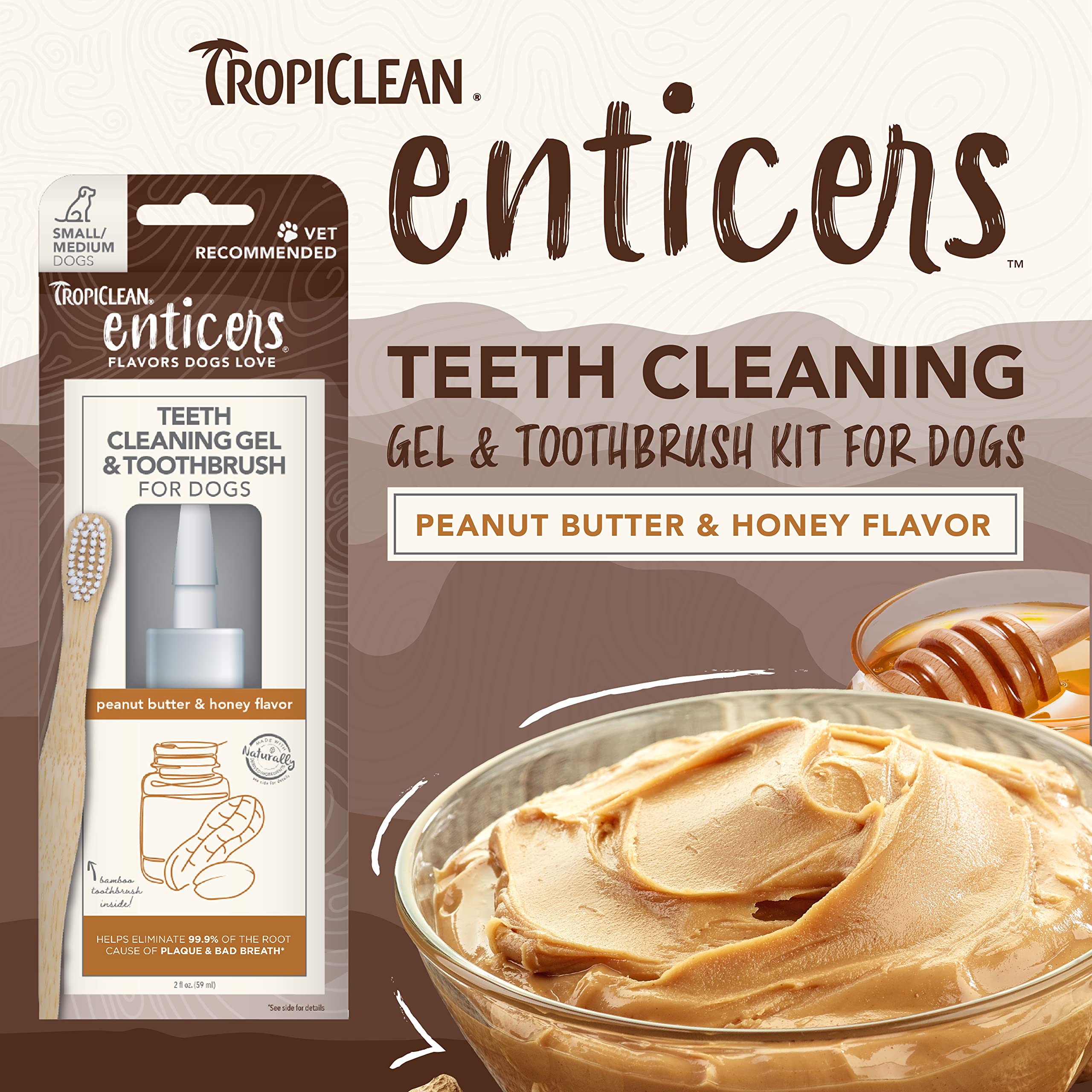 Foto 2 | Gel Limpiador Dental Y Cepillo De Dientes Tropiclean Enticers Para Perros S/m - Venta Internacional.
