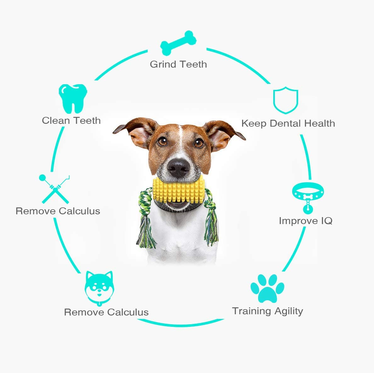 Foto 3 pulgar | Cepillo De Dientes Para Perros, Juguete Masticable Jieyou Con Forma De Maíz Para Perros De 15 A 80 L - Venta Interna