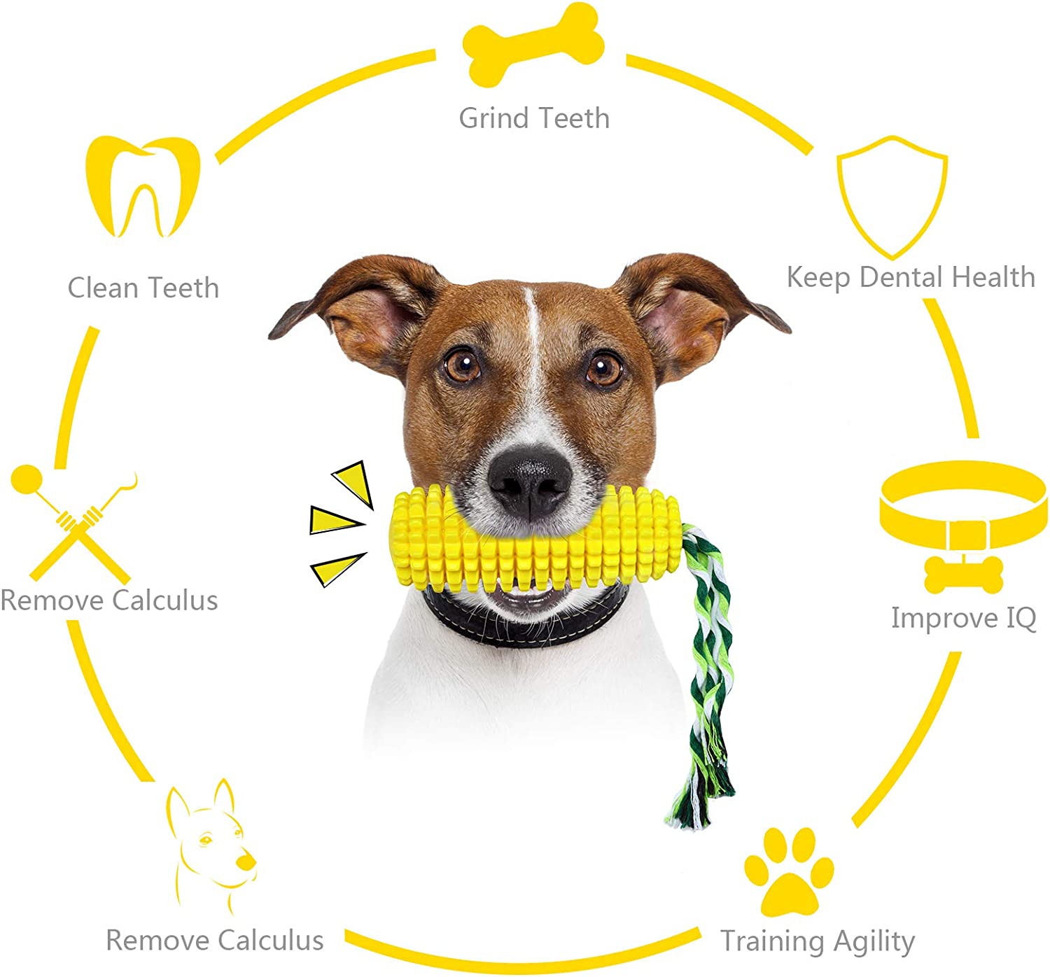Foto 3 pulgar | Juguete Masticable Para Perros Huoguo, Cepillo De Dientes Para Cachorros, Dientes Limpios Con Forma  - Venta Internac