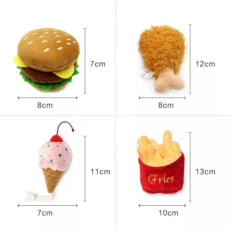 Foto 3 pulgar | Juego De Juguetes Para Perros Relleno De Hamburguesa De Peluche Con Patatas Fritas Chirriantes - Venta Internacional.
