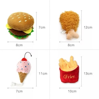 Foto 2 | Juego De Juguetes Para Perros Relleno De Hamburguesa De Peluche Con Patatas Fritas Chirriantes - Venta Internacional.
