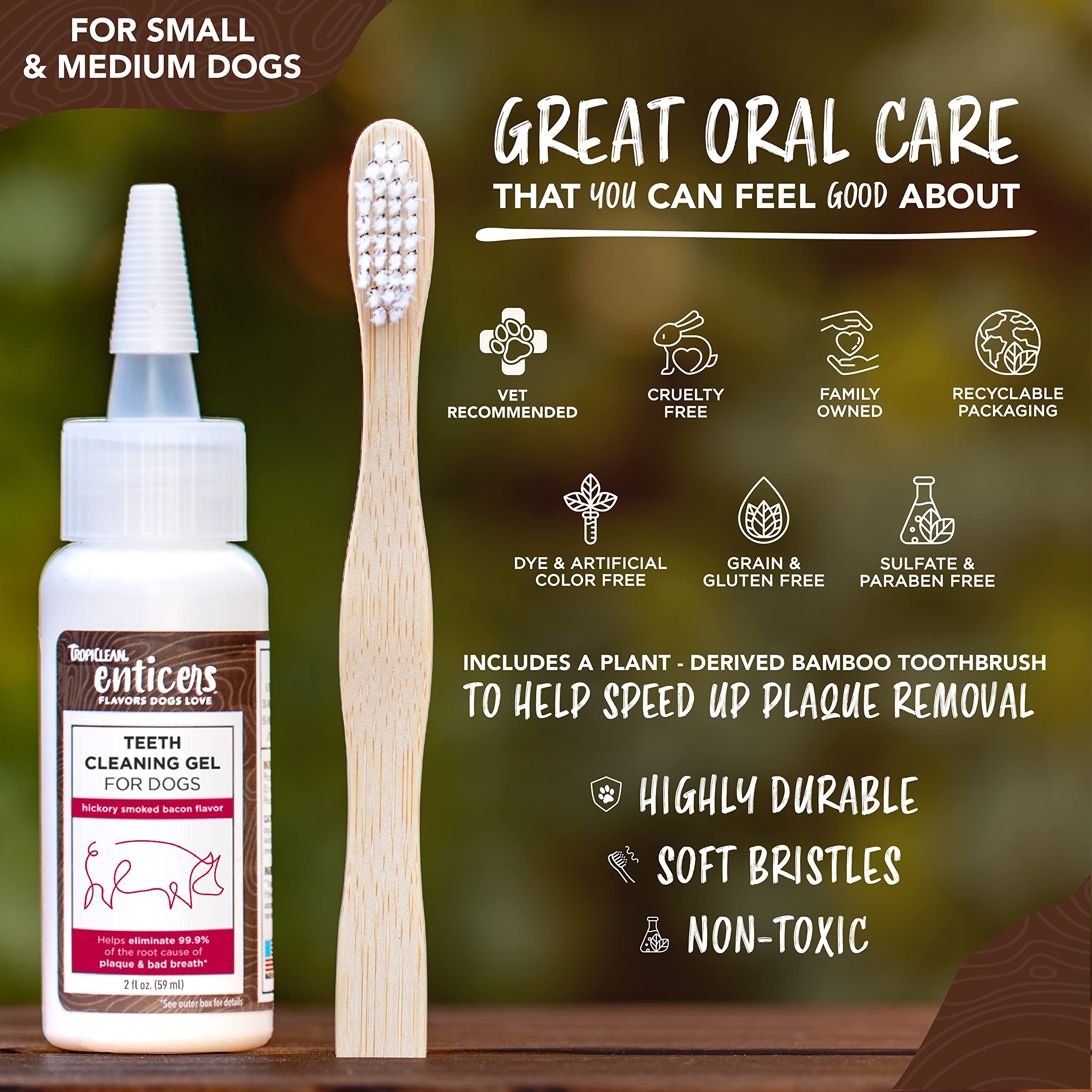 Foto 6 pulgar | Gel Limpiador Dental Y Cepillo De Dientes Tropiclean Para Perros S/m - Venta Internacional.
