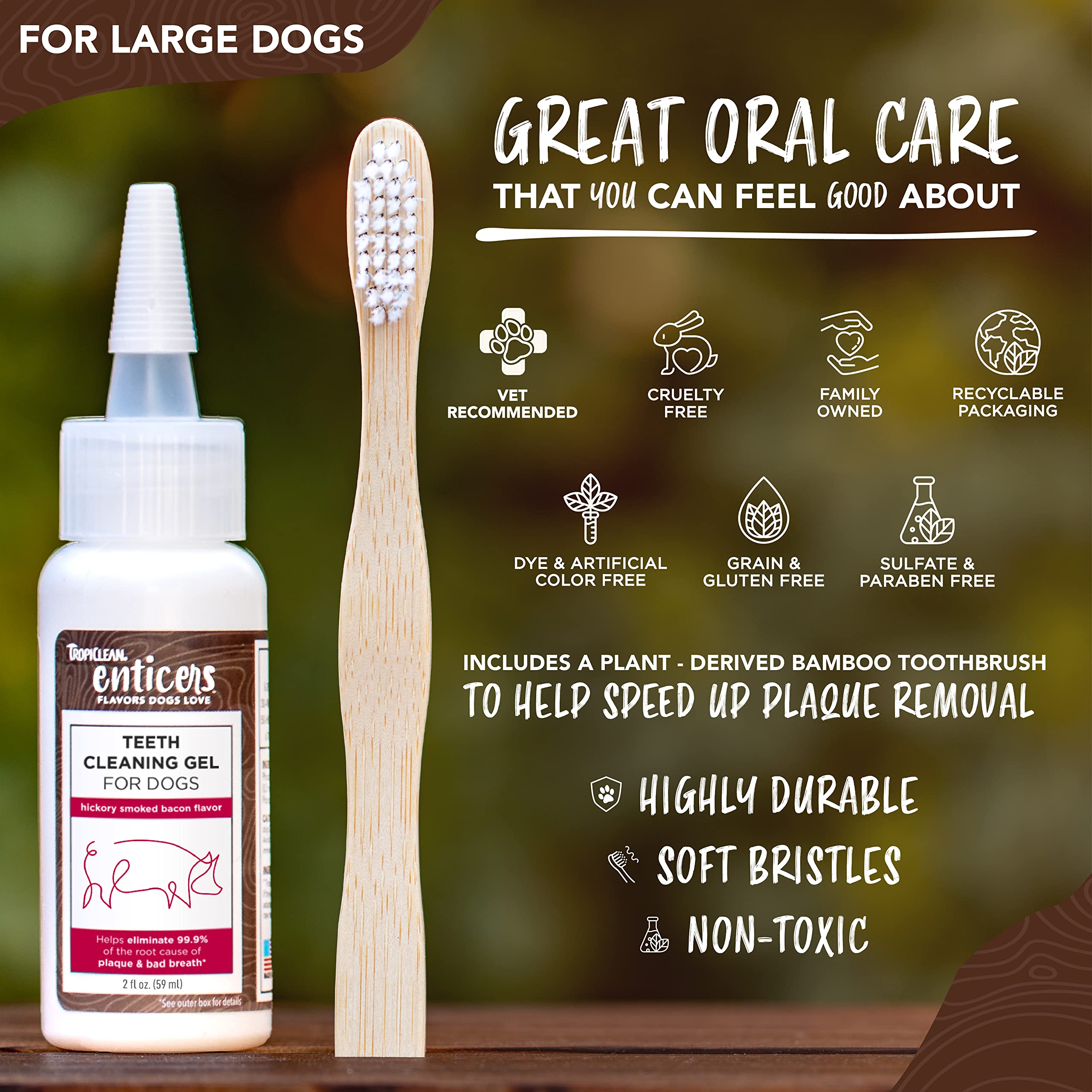 Foto 6 pulgar | Gel Limpiador Dental y Cepillo de Dientes Tropiclean para Perros Grandes - Venta Internacional