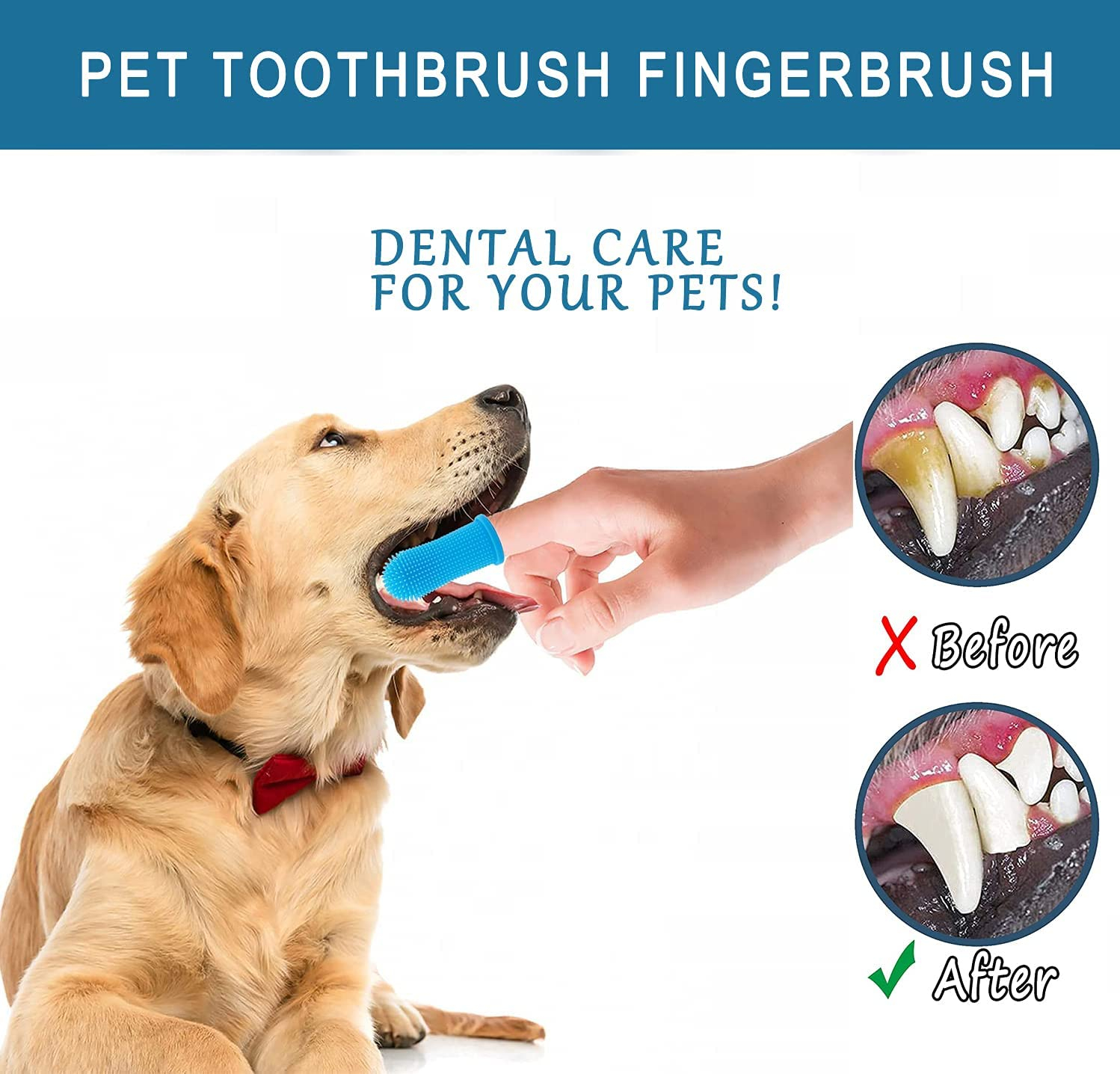 Foto 6 pulgar | Juego De Cepillos De Dientes Para Perros Jieyou Fingerling, Silicona Reutilizable (4 Unidades) - Venta Internacional.