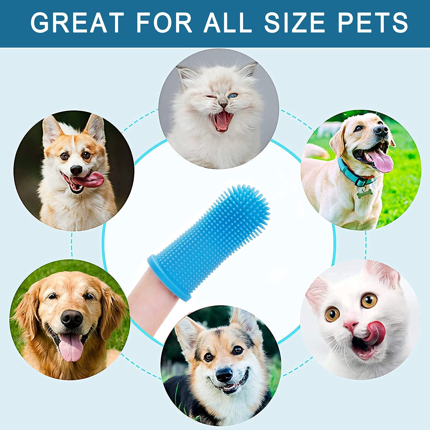 Foto 6 | Juego De Cepillos De Dientes Para Perros Jieyou Fingerling, Silicona Reutilizable (4 Unidades) - Venta Internacional.
