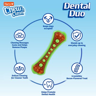 Foto 2 | Dog Chew & Treat Para Perros Hartz Chew 'n Clean Dental Duo, Paquete De 3 - Venta Internacional.