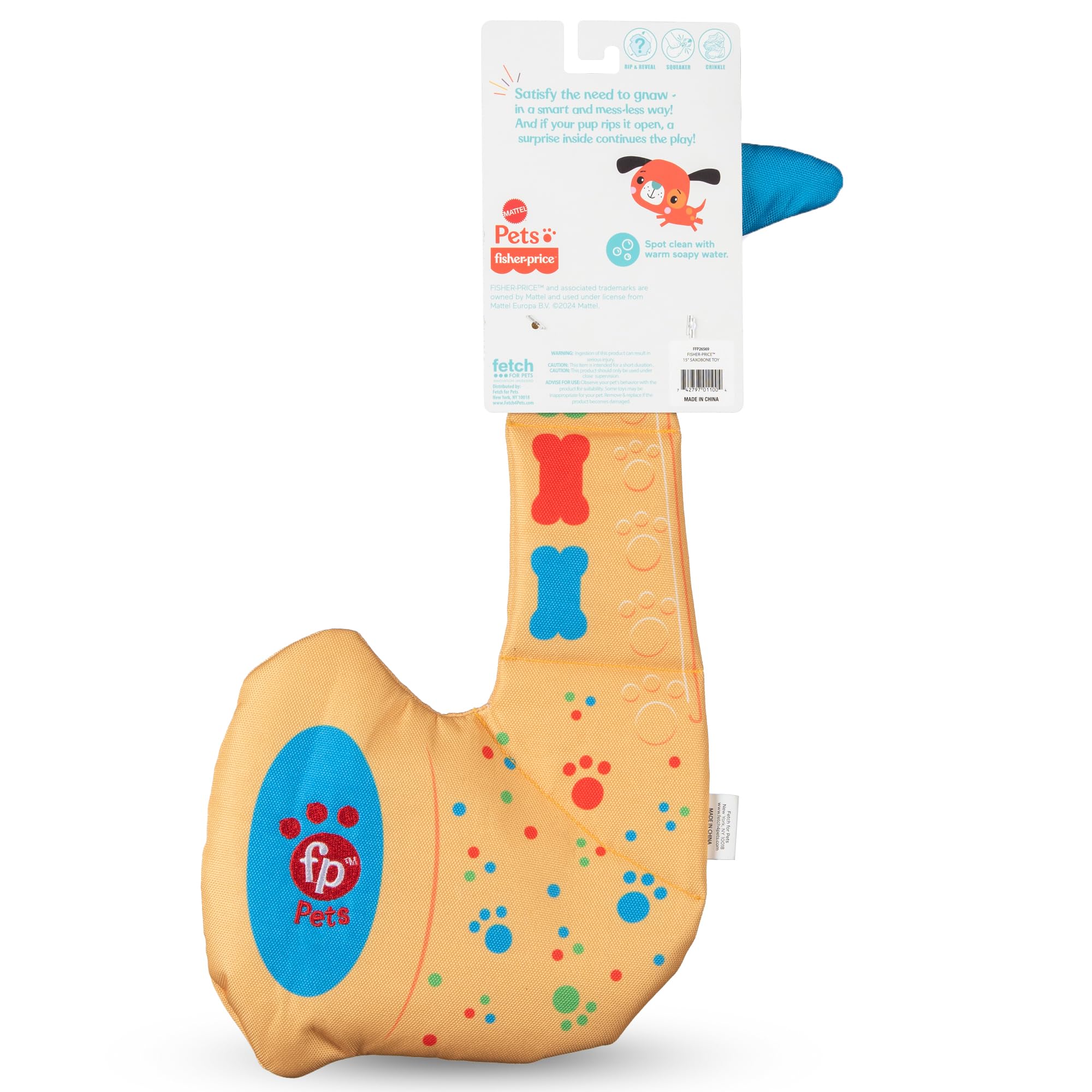 Foto 4 pulgar | Juguete Para Perros Fisher-price Saxbone Rip And Reveal Flattie Style - Venta Internacional.